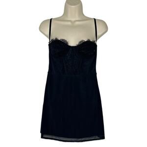 Urban Outfitters Bustier Lace Mini Dress Black Size Small Boho Witchy Goth
